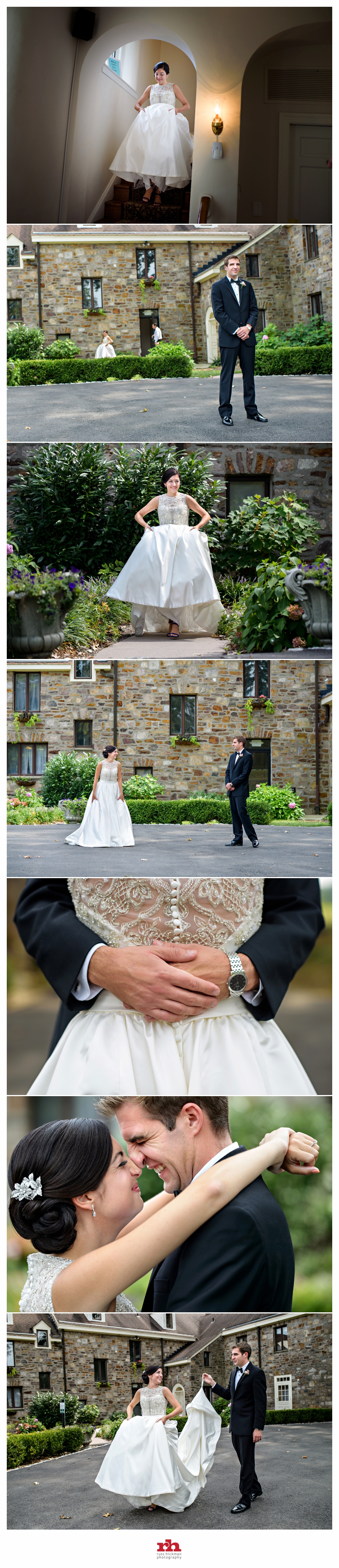 A First Look of a couple before their wedding at The Manor House at Prophecy Creek Park.